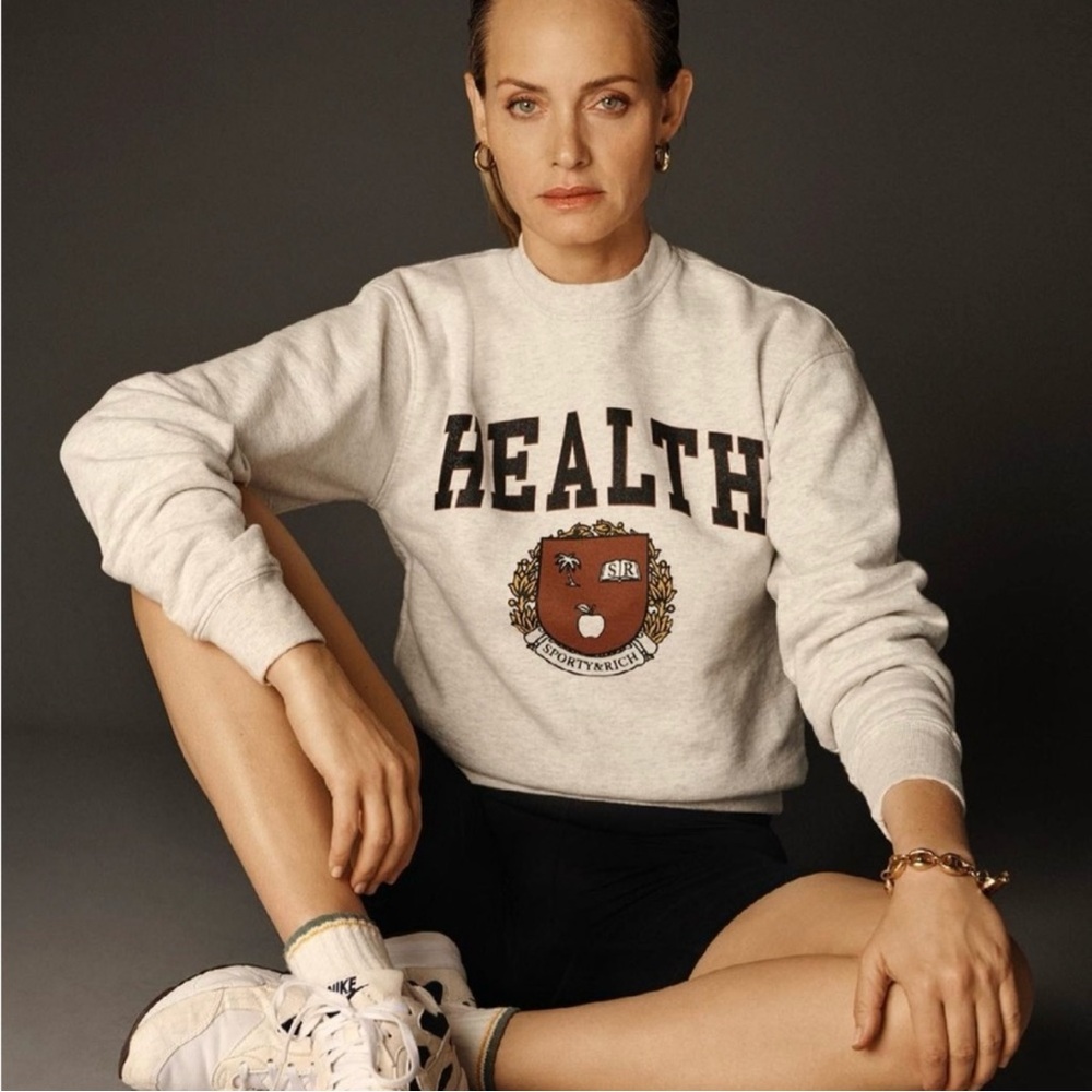 Sporty & Rich Diana ‘Health’ Graphic Sweatshirt - Grey